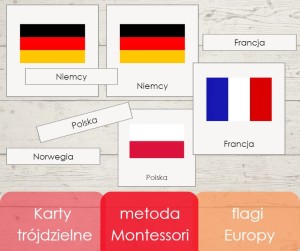 Karty trójdzielne - flagi Europy