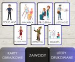 Karty obrazkowe - zawody (litery drukowane)