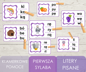 Klamerkowe pomoce - pierwsza sylaba - pisane