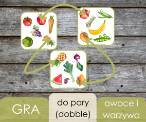 Gra - do pary (dobble) - owoce/warzywa