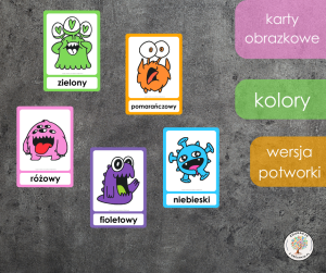 Karty obrazkowe - kolory - potworki