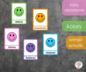 Karty obrazkowe - kolory - emotka