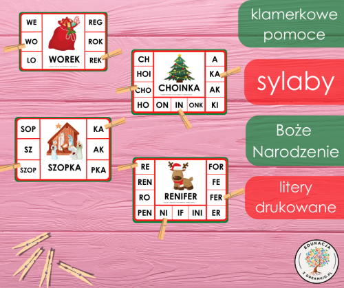 Klamerkowe pomoce - sylaby Boże Narodzenie drukowane.png